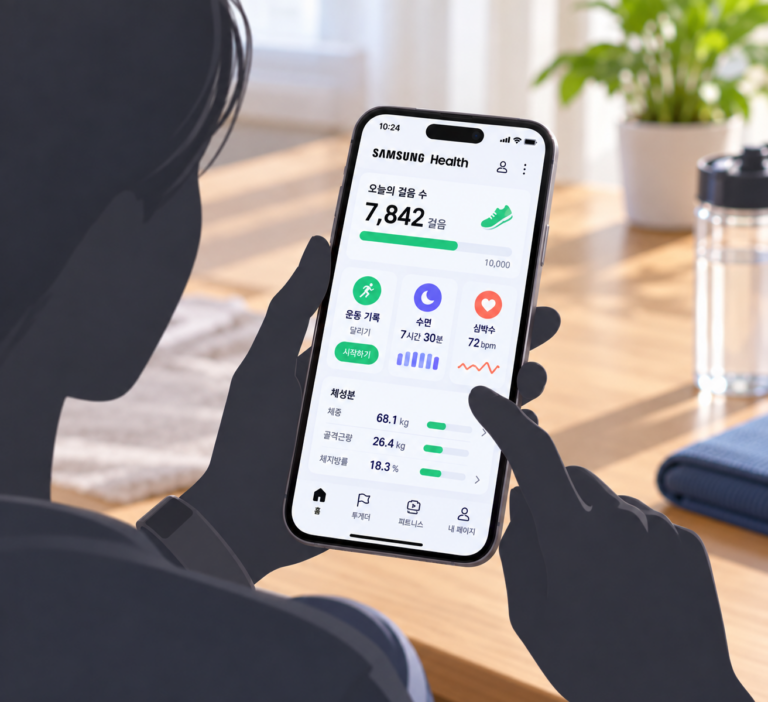Read more about the article 삼성헬스 앱 설치, 걸음수와 수면 운동 기록, 갤럭시 워치 링 연동 이용방법